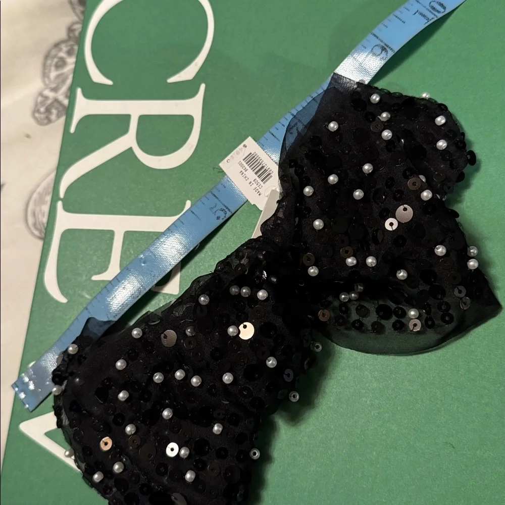 J.Crew Sequin sheer hair bow CE509